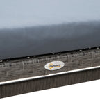 Conjunto de 4 Peças de Móveis e Vime com Almofadas Acolchoadas para Jardim Balcão Conjunto de Móveis de Exterior com 2 Sofás 1 Banco e 1 Mesa de Vidro Temperado Cinza — foto 8