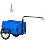 Reboque de Carga para Bicicleta Carrinho para Bicicleta com Caixa de Armazenamento Dobrável Alça Ajustável e Refletores Seguros Carga 40 kg 145x61x76/81 cm Azul — foto 1