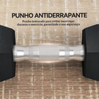 Conjunto de Halteres 12 kg com Barra Metálica e Cabeça Hexagonal Conjunto Pesos para Treino em Casa Ginásio 28,8x11,5 cm Preto e Prata — foto 5