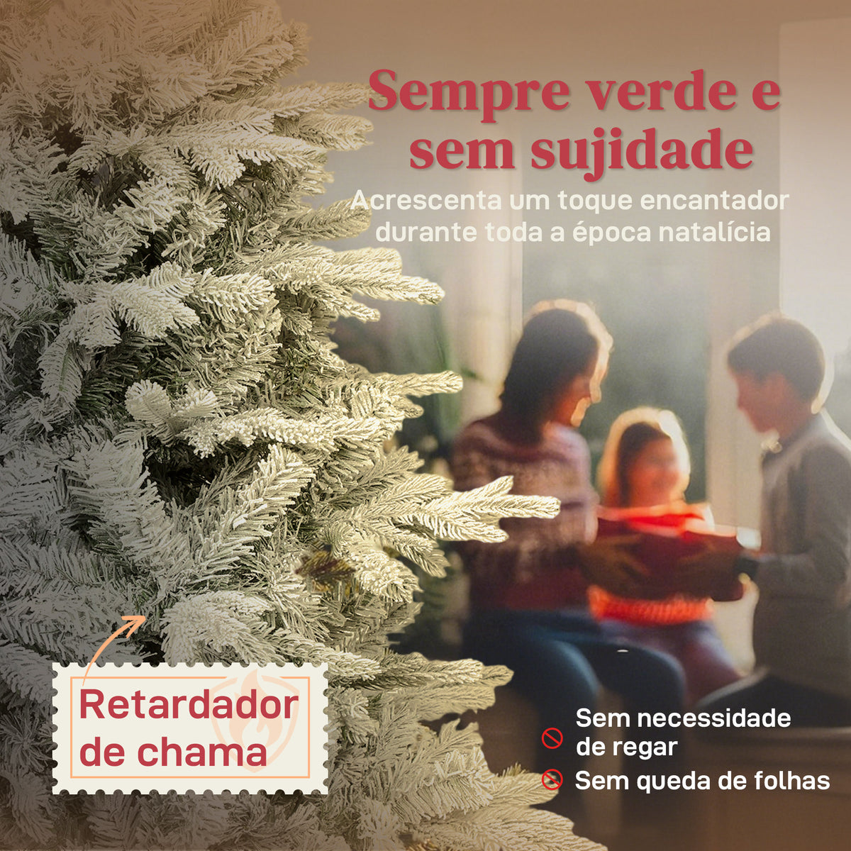Árvore de Natal Artificial 150 cm Árvore de Natal Nevada Abeto Artificial com 828 Ramos Base Dobrável e Fácil de Montar Decoração para Casa Escritório Festas Verde — foto 4