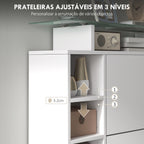 Sapateiro Moderno Sapateiro de Entrada Hall com Gavetas Basculantes, Prateleiras Ajustáveis e Prateleiras Abertas para 12 Pares de Sapatos Sapateiro Estreito para Corredor 89x25x92 cm Branco — foto 6