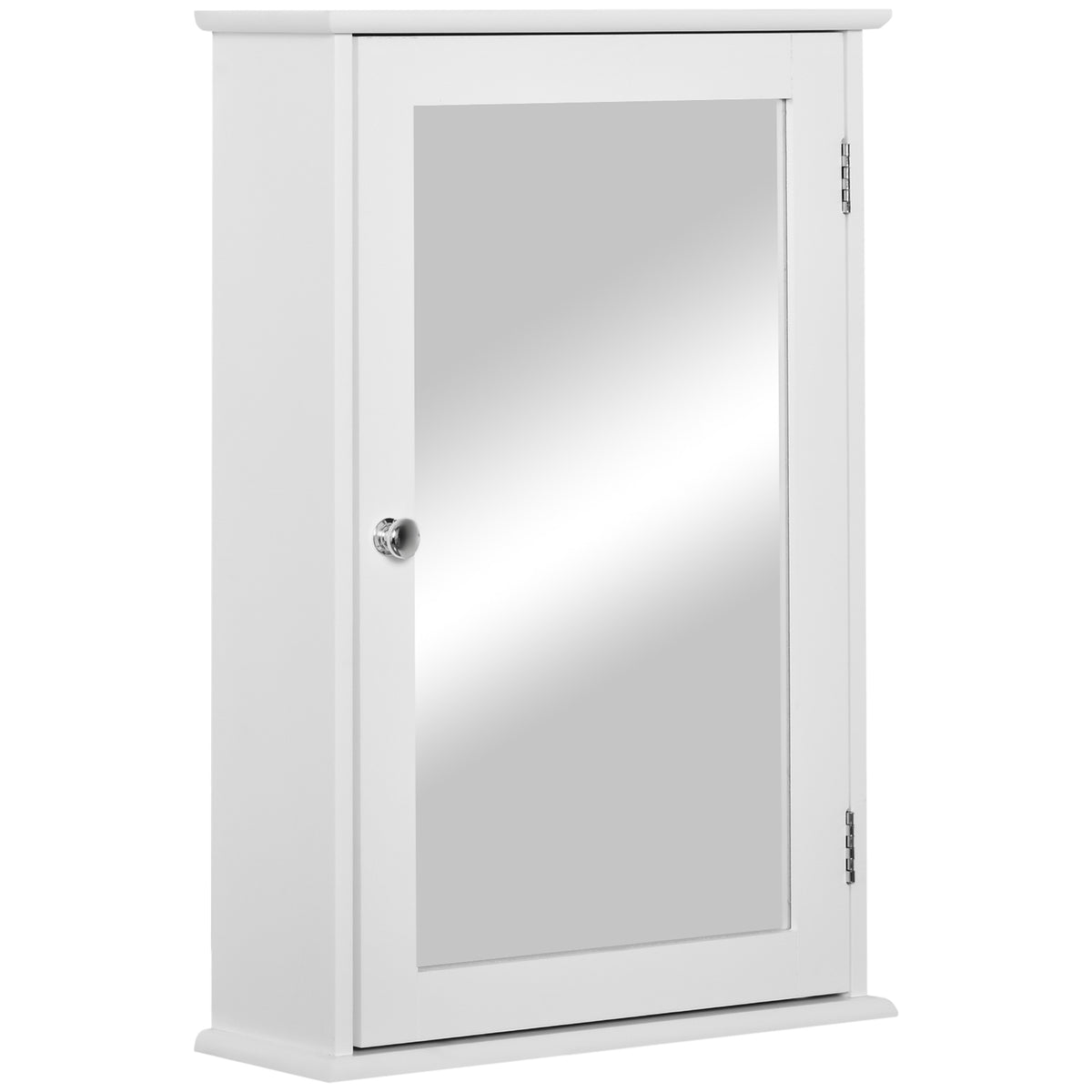 Armário de Casa de Banho com Espelho Armário com Espelho para Casa de Banho com 1 Prateleira de Armazenamento Estilo Moderno 41x14x60 cm Branco — foto 1