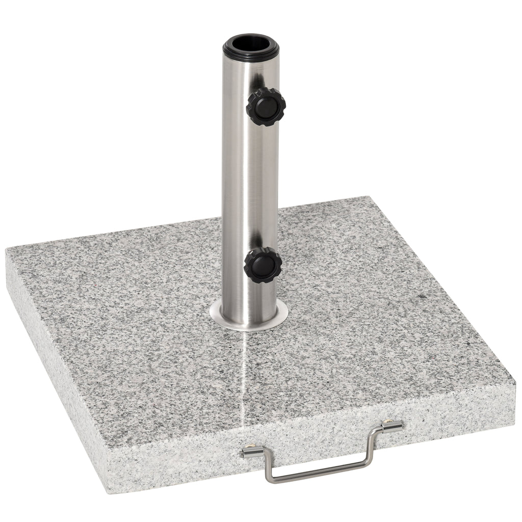 Base para Chapéu de Sol de Mármore Universal com 2 Rodas e Alça de Transporte para Mastros de Ø35/38/42mm Suporte para Chapéu de Sol de Exterior 42x42x36cm Cinza — foto 1