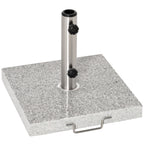 Base para Chapéu de Sol de Mármore Universal com 2 Rodas e Alça de Transporte para Mastros de Ø35/38/42mm Suporte para Chapéu de Sol de Exterior 42x42x36cm Cinza — foto 1