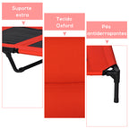 Cama Elevada para Cães Cama de Animais de Estimação com Malha Transpirável e Tecido Oxford para Exterior Interior Ar Livre Jardim Terraço 91,5x76,2x18cm Vermelho — foto 6