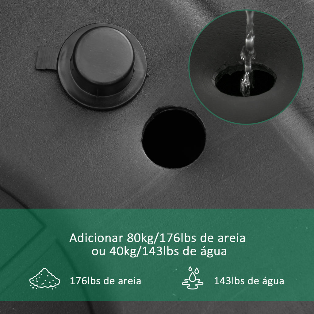 Cesta de Basquetebol de Exterior com Altura Ajustável 220-365 cm Aro de Basquetebol com Suporte Cesta de Basquetebol com Rodas Base Recarregável Preto — foto 6