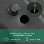Cesta de Basquetebol de Exterior com Altura Ajustável 220-365 cm Aro de Basquetebol com Suporte Cesta de Basquetebol com Rodas Base Recarregável Preto — foto 6