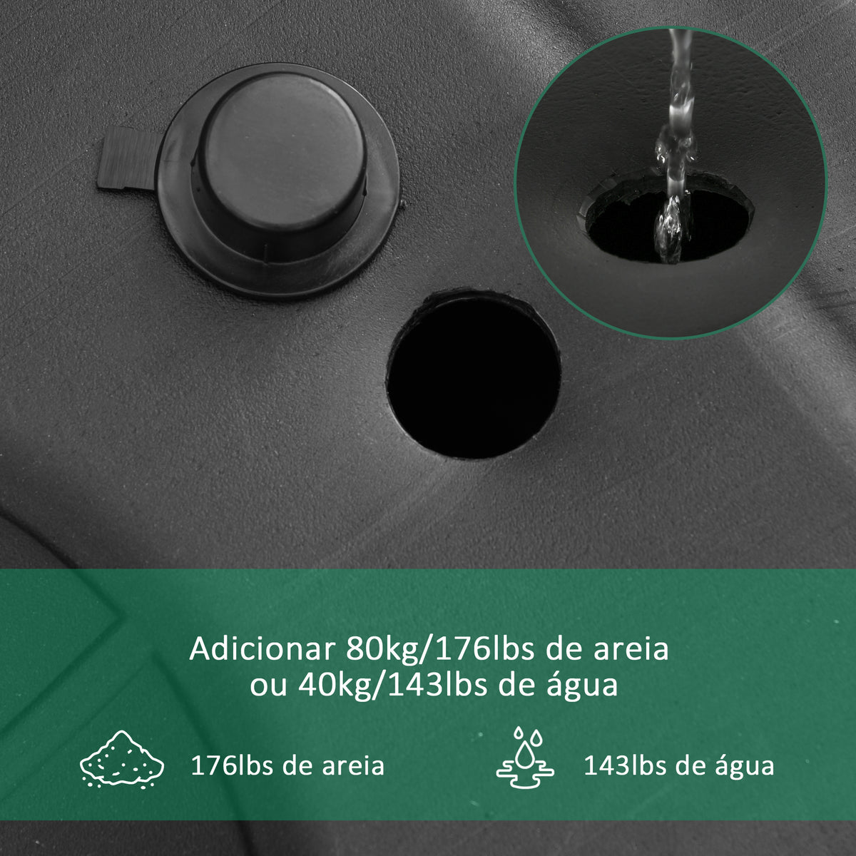 Cesta de Basquetebol de Exterior com Altura Ajustável 220-365 cm Aro de Basquetebol com Suporte Cesta de Basquetebol com Rodas Base Recarregável Preto — foto 6
