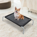 Cama Elevada para Animais de Estimação Cama para Cães e Gatos Desmontável Tecido Textilene Exterior Jardim Terraço 89x58x20cm Preto — foto 2