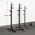 Suporte para Barras de Pesos Multifuncional com Largura e Altura Ajustáveis Suporte de Musculação com Estrutura de Aço Carga 200 kg para Treino em Casa Ginásio 60-87x65x121-158 cm Preto — foto 3
