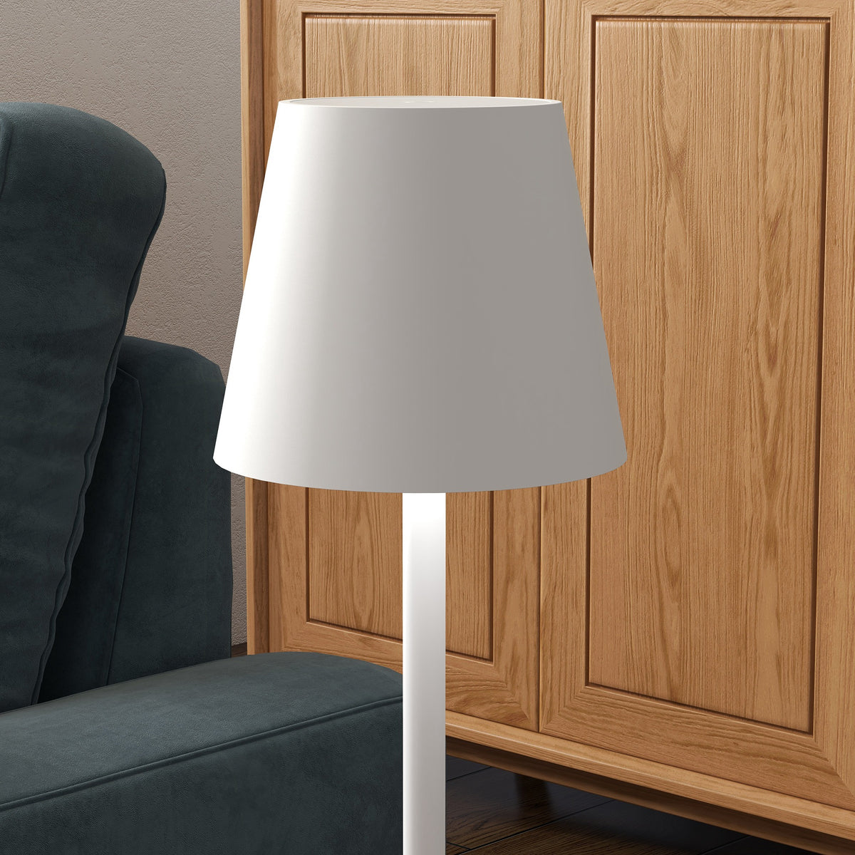 Candeeiro de Mesa com Luzes LED Candeeiro de Mesa Sem Fios Recarregável por USB-C 3 Cores Ecrã de Acrílico para Quarto Sala Ø11,2x36,5 cm Branco - Modelo 1 — foto 8