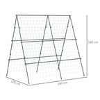 Treliça de Jardim Triangular Suporte para Plantas Trepadeiras com Estrutura em Aço para Frutas Legumes Flores e Decoração para Exterior Pátio Varanda 180x100x180 cm Verde — foto 3