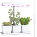 Luz de Crescimento com 30 LED de Espectro Completo Ajustável em Altura com Temporizador Automático 8/12/16/24H 5 Níveis de Brilho e 3 Vasos para Estufa Jardim 31,8x13,4x18,6-35,6 cm Branco — foto 1
