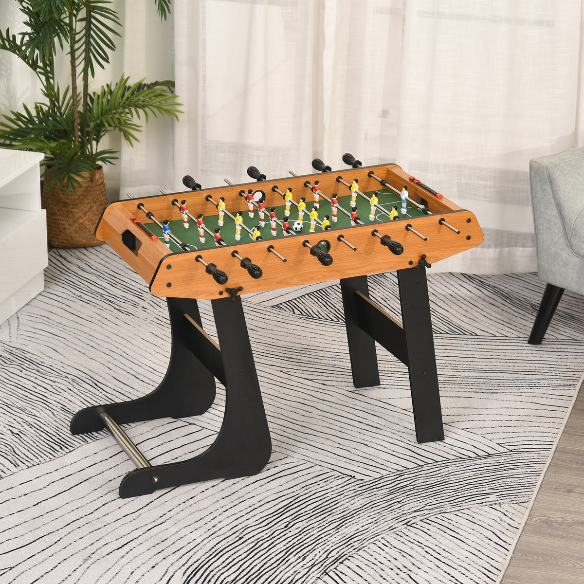 Mesa de Matraquilho Dobrável Matraquilho com 22 Jogadores e 2 Placares para Crianças e Adultos 98x42x62, cm Madeira e Preto — foto 2