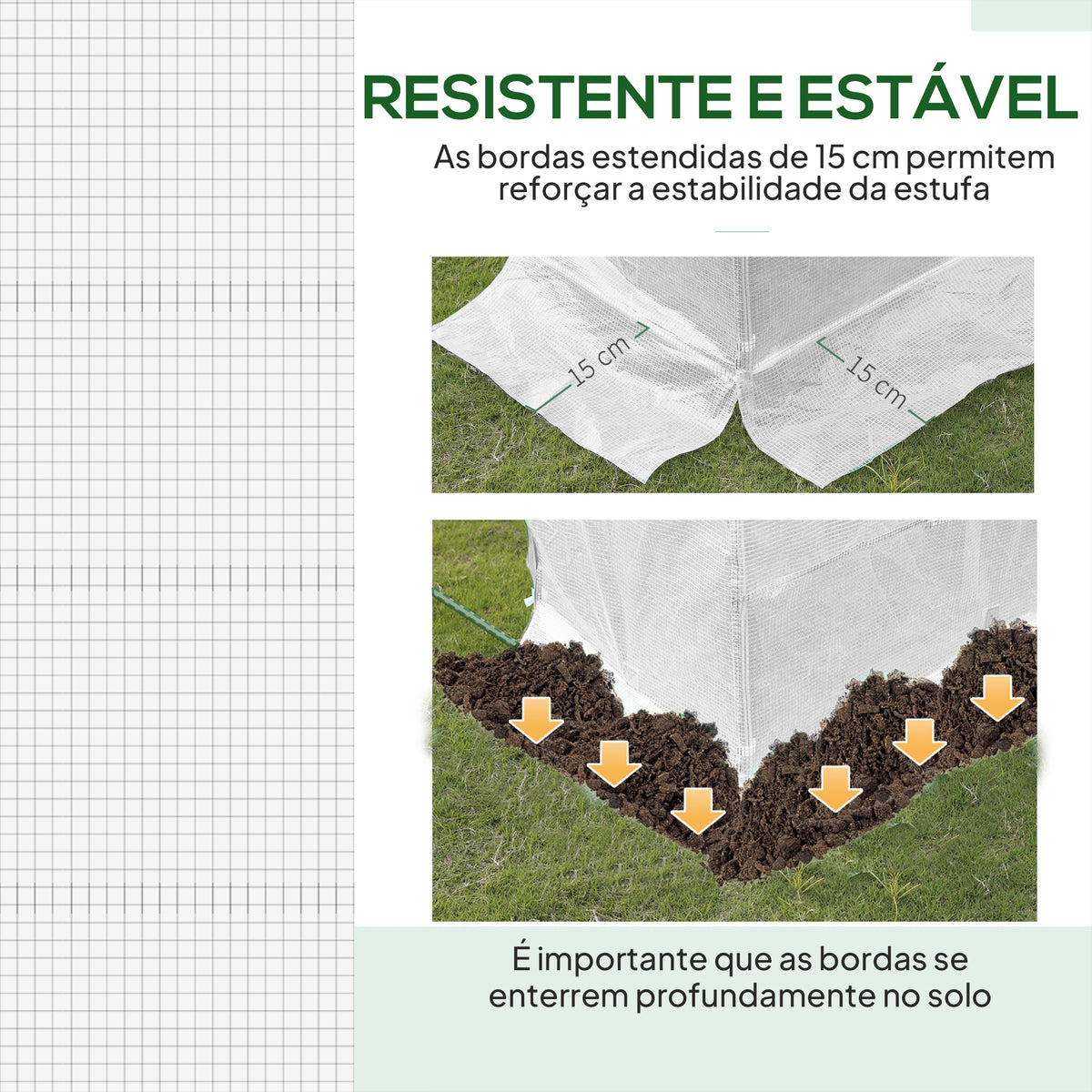 Cobertura de Estufa de Túnel 3x2x2m Cobertura de Substituição de Estufa Polietileno com 6 Janelas e Portas Enroláveis Proteção de Plantas para Jardim Branco — foto 5