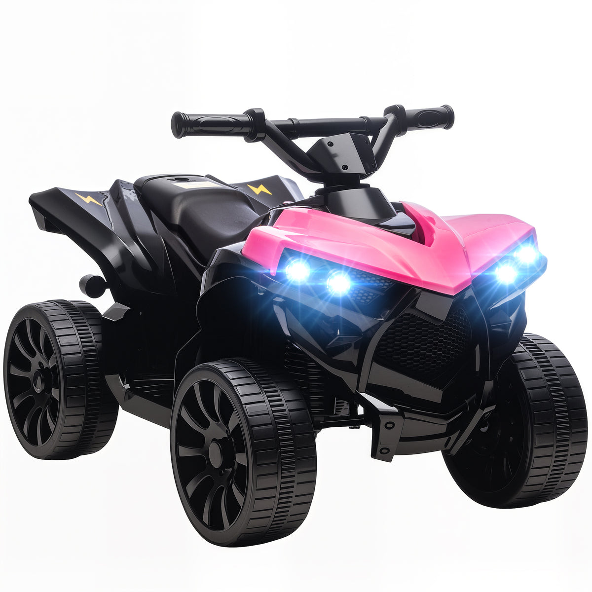 Quadriciclo Elétrico para Crianças 6 V Quadriciclo para Crianças de 3-8 Anos com Velocidade até 3 km/h Faróis e Música 70x42x45 cm Rosa — foto 1