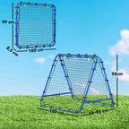 Rede de Rebote Dobrável para Treino Desportivo Ajustável em 5 Níveis de Ângulo com Tubo de Aço para Futebol Ténis e Basebol 100x95x90 cm Azul — foto 3