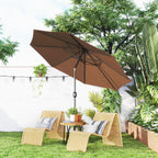 Chapéu de Sol de Jardim Ø295x250cm com Manivela Chapéu de Sol Exterior com Mecanismo de Inclinação e Mastro Desmontável de Metal para Terraço Piscina Pátio Café — foto 2