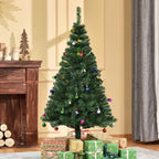 Árvore de Natal Artificial 150cm Ignífugo com 420 Ramos 48 Decorações Folhas de PVC e Suporte Metálico Decoração de Natal para Interior Verde — foto 2