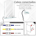 Espelho para banheiro com luz LED 16W Interruptor de toque e prateleira inferior Cabo de 1m Estrutura de alumínio 70x50x2,7 cm prata — foto 6