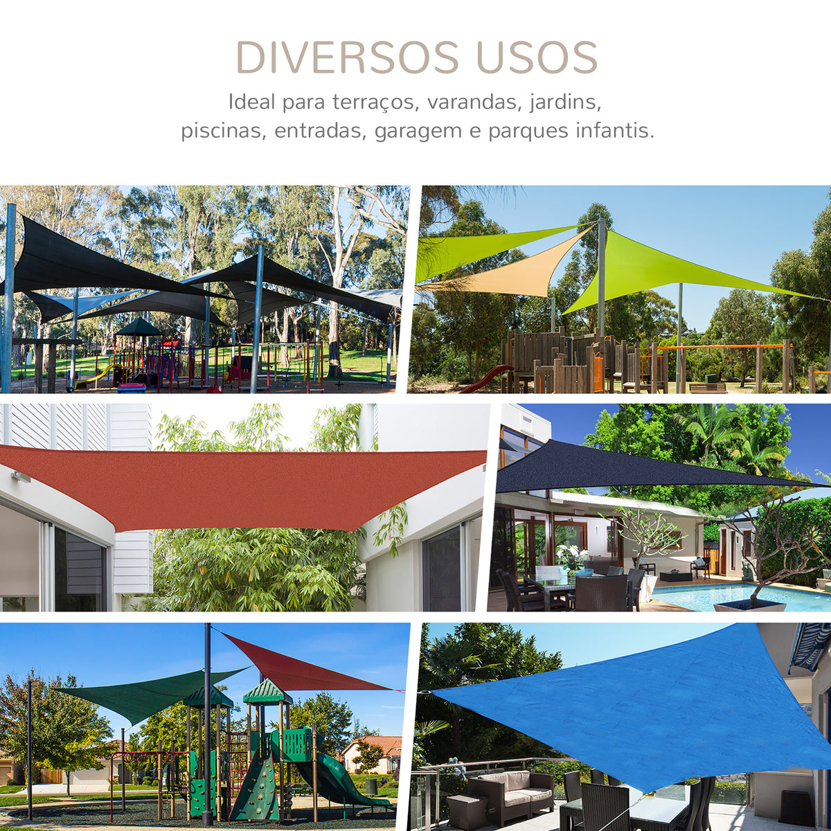 Vela de Sombra Triangular 3x3x3 m Toldo Vela de HDPE com Proteção UV Aneis em Forma de D e Cordas para Jardim Pátio Piscina Bege — foto 8