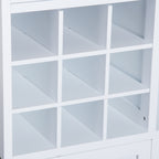 Carrinho de Cozinha Auxiliar com Rodas Carrinho de Cozinha com 2 Gavetas Suporte para 9 Garrafas Suporte para Taças Prateleira Aberta e Armário 76x40x88cm Branco — foto 8