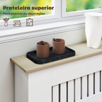 Cobertura para Radiadores Proteção Radiador de MDF 78x19x81 cm Cobertura de Radiador Desenho Moderno de Ripas e Colmeia para Sala Quarto Branco — foto 5
