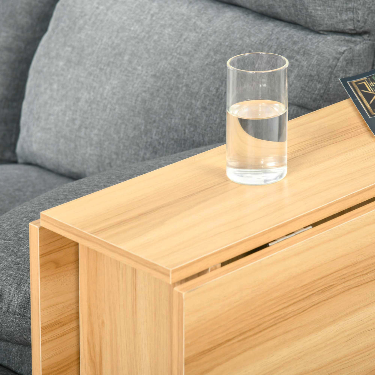 Mesa de Sala de Jantar Dobrável com Rodas Mesa Multifuncional para Sala de Jantar com 3 Formas 140x80x74cm Madeira — foto 7