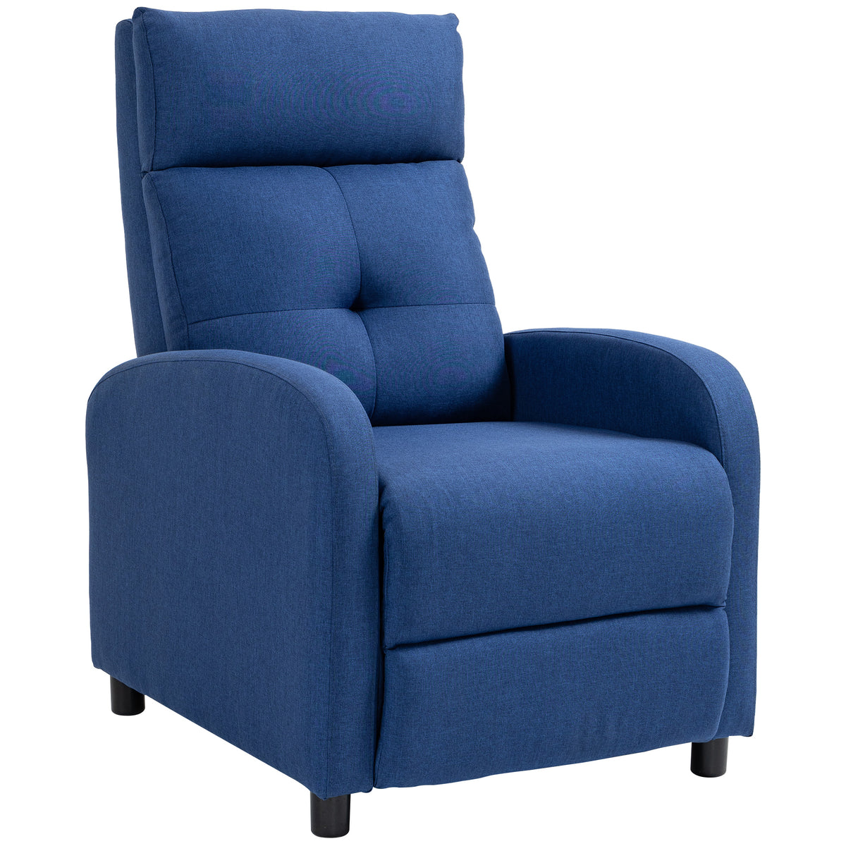 Poltrona Relax Reclinável até 155° Poltrona Reclinável Manual Estofado em Tecido Carga Máxima 150 kg para Pessoas com Altura Inferior 195 cm 67x87x98 cm Azul Escuro — foto 1