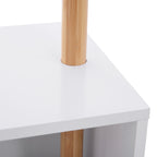 Cabide de Pé com Sapateira Cabide Tipo Árvore Moderno 6 Ganchos para Pendurar Roupa Malas Banco com Arrumação Corredor de Entrada Bambu 40x30x180cm — foto 8