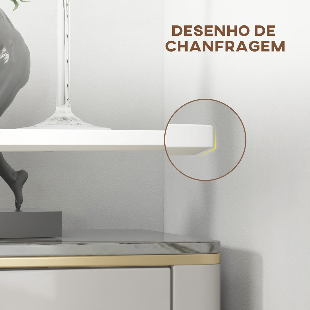 Mesa de Bar Redonda Mesa Alta de Cozinha Moderna com Bancada Pintada e Estrutura de Aço para 2 Pessoas para Casa Sala de Jantar Ø60x102 cm Branco — foto 8