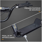 Trotinete com 2 Rodas de 12 Polegadas Trotinete para Crianças com Guiador Ajustável Freio e Cavalete Carga Máxima 100kg 120x52x80-88cm Preto — foto 5