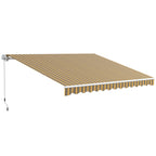 Toldo Manual Retrátil 350x250 cm Toldo para Varanda com Manivela de Metal Impermeável e Anti-UV Toldo Enrolável de Exterior para Jardim Terraço Janelas Cinza e Amarelo — foto 1