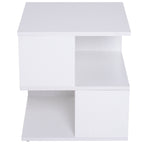 Mesa Auxiliar Mesa de Cabeceira Mesa Centro de 2 Níveis com Prateleira de Armazenamento para Sala Quarto Estante 40x40x43 cm Branco — foto 5