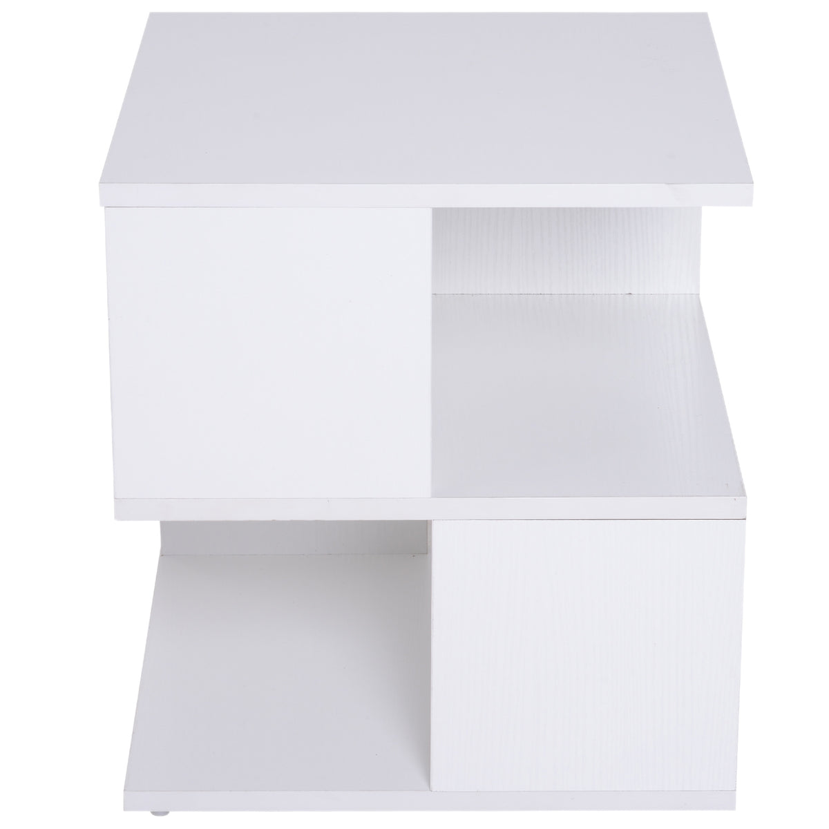 Mesa Auxiliar Mesa de Cabeceira Mesa Centro de 2 Níveis com Prateleira de Armazenamento para Sala Quarto Estante 40x40x43 cm Branco — foto 5