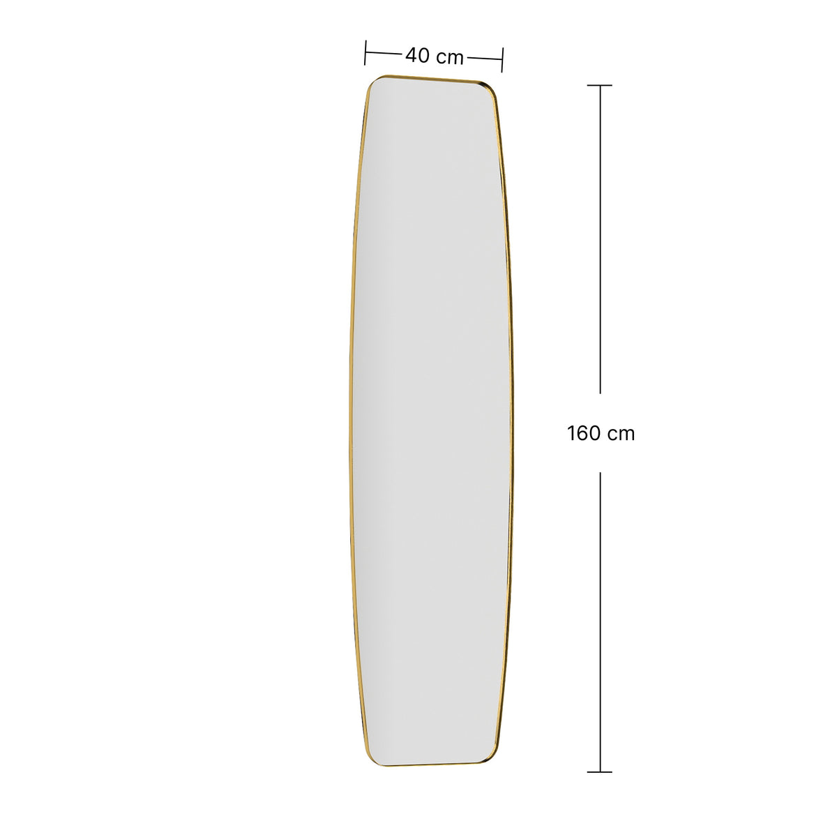 Espelho de Parede Espelho Janela com Armação Metálica Espelho Decorativo para Pendurar Espelho de Corredor, 160 x 40 x 3 cm, Dourado — foto 2