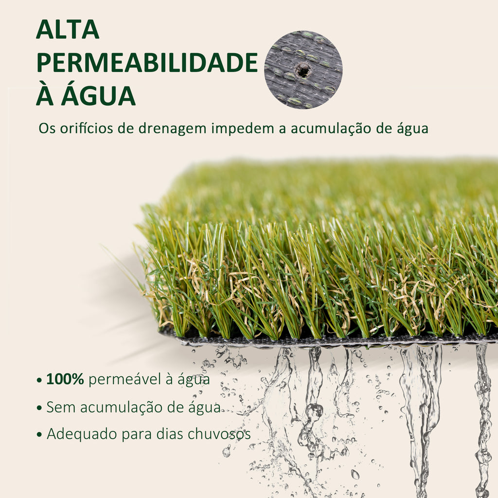 Relva Artificial 30 mm Rolo de Relva Artificial de 1x4 m Realista com Orifícios de Drenagem para Varanda Jardim Pátio Verde — foto 5