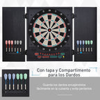 Alvo eletrônico digital para até 8 jogadores com 12 dardos e 30 pontas com portas de tela de LED 27 jogos diferentes 51x6,5x57 cm Preto — foto 7