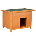 Casa para Cães de Madeira Casa para Animais de Estimação Elevada com Teto Asfáltico Abatível Impermeável e 4 Almofadas Antiderrapantes 85x58x58cm Madeira — foto 1