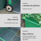 Horta Vertical Elevada de Metal Horta Vertical com Rodas Alça Lateral e Prateleira Inferior para Cultivo de Plantas Flores 104x39x80cm Verde — foto 4