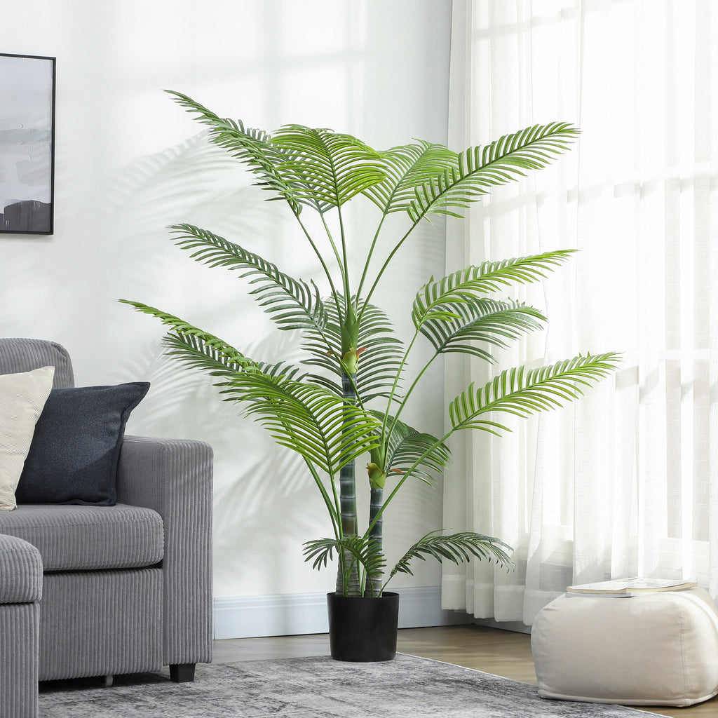 Planta Artificial Decorativa 170 cm Palmeira Artificial com Vaso e Folhas para Interior Casa Sala Escritório Verde — foto 7