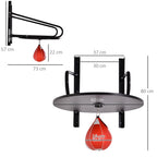 Pera de Boxe com Suporte de Parede Punching Ball para Boxe com Plataforma Ajustável em Altura Suporte Giratório e Insuflador 60x73x80 cm Vermelho e Preto — foto 3