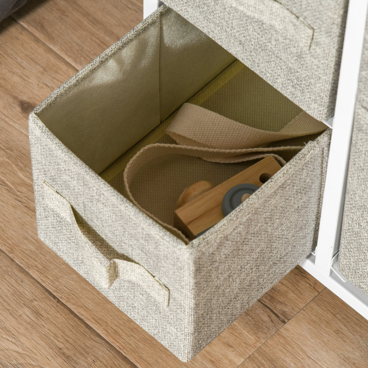 Cómoda com 7 Gavetas de Tecido Cómoda de Armazenamento Multifuncional para Dormitório Sala de Estar Corredor 63,5x30x71cm Cinza — foto 9