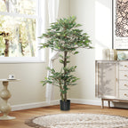Planta Artificial Ficus 150 cm Planta Artificial com 1008 Folhas Musgo e Vaso Planta Artificial Decorativa para Interior e Exterior Casa Sala de Estar Escritório Verde — foto 7
