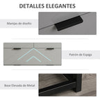 Cômoda de cabeceira com 4 gavetas com base elevada e desenho anti derrapante 80x40x79 cm Branco Cinzento e Preto — foto 7