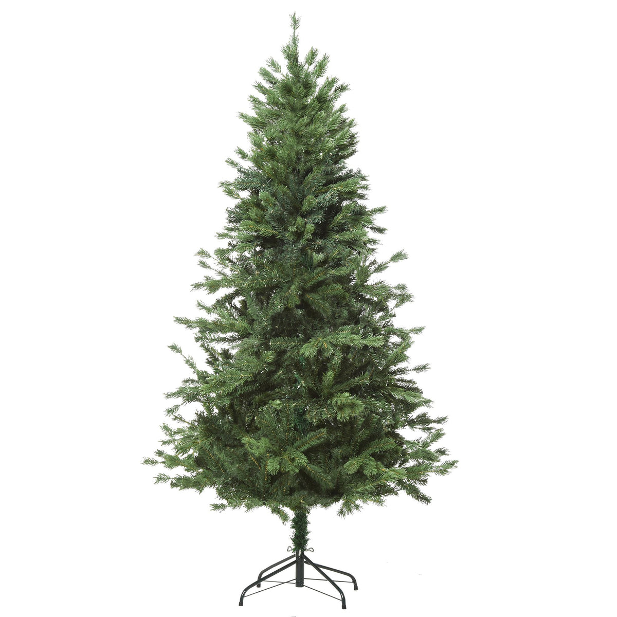 Árvore Artificial de Natal com Base Dobrável 696 Galhos PE Tridente e PVC Individual Árvore de Natal Decorativa Exterior Interior Ø90x180 Verde — foto 1