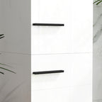 Coluna Casa de Banho Armário Alto Casa de Banho com Gaveta 2 Portas e Prateleiras Ajustáveis Móvel Auxiliar Casa de Banho Moderno Anti-Tombo 34x34x170 cm Branco — foto 8