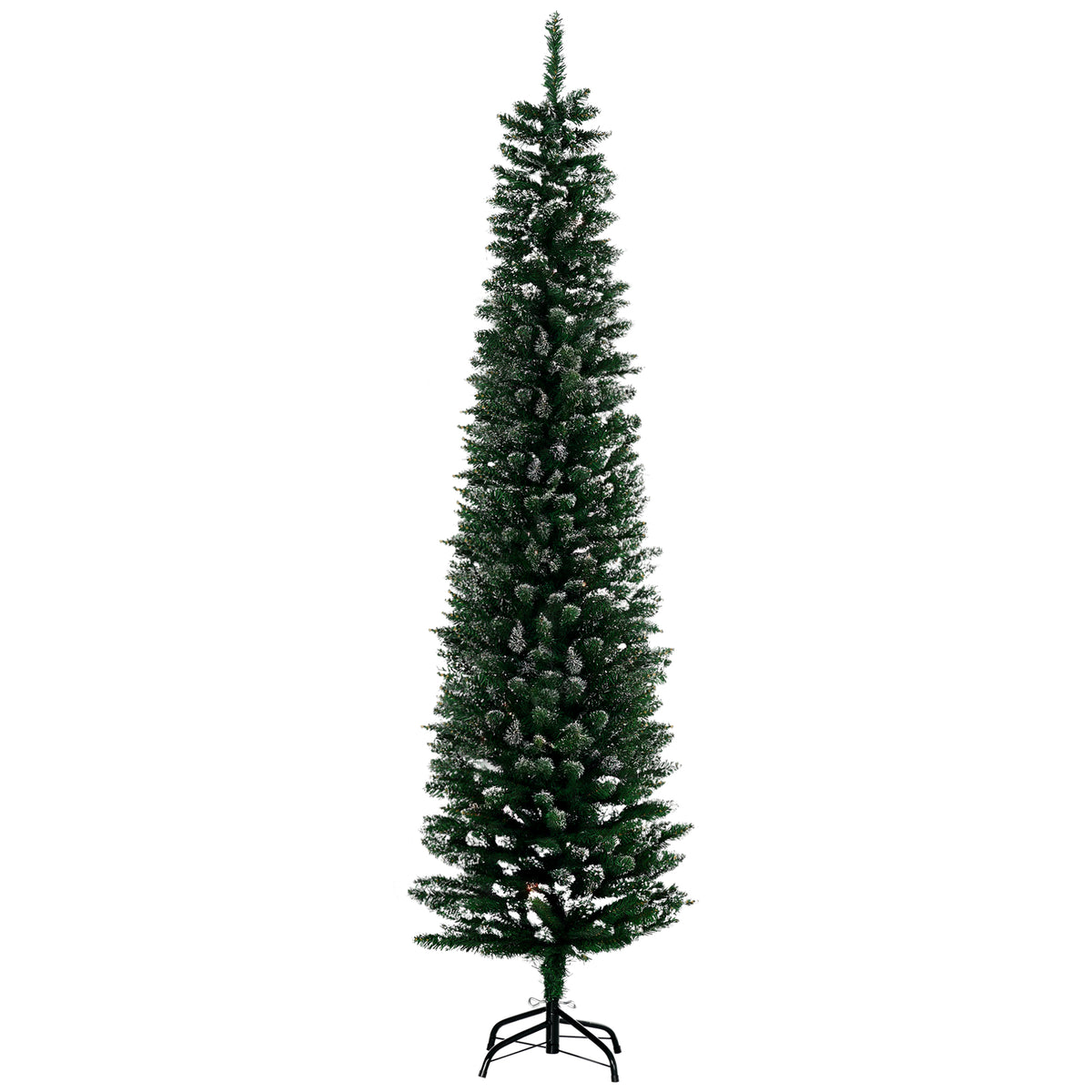 Árvore de Natal Artificial Altura 190 cm com 570 Ramos de PVC Ignífugos Base Dobrável e Suporte Metálico Decoração de Natal para Interiores Ø53x190 cm Verde — foto 1