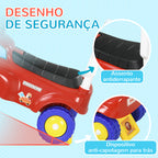 Carro Andador para Crianças de 18-36 Meses Desenho de Camião de Bombeiros Carro Andador com 3 Luzes Música Compartimento de Armazenamento e Volante 49x24x42 cm Vermelho — foto 7