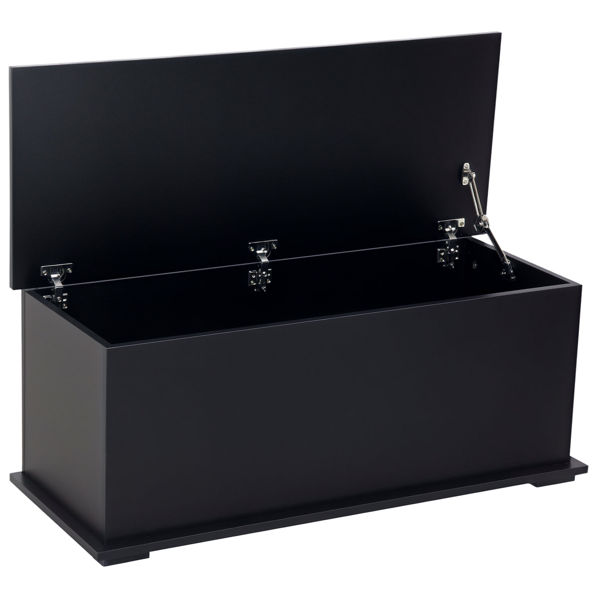 Baú de Armazenamento de Madeira Banco de Armazenamento para Dormitório Sala de Estar Carga Máxima 60kg 100x40x40 cm Preto — foto 1